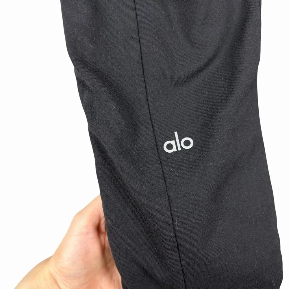 ALO Yoga Airbrush Winter Warm‎ High-Waist Moto Puffer Pant Jogger Black XXS